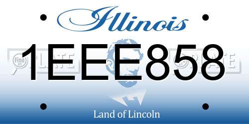 1EEE858 Illinois License Plate