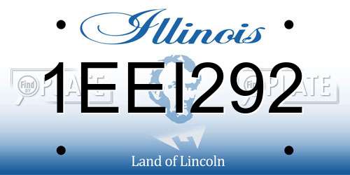 1EEI292 Illinois License Plate