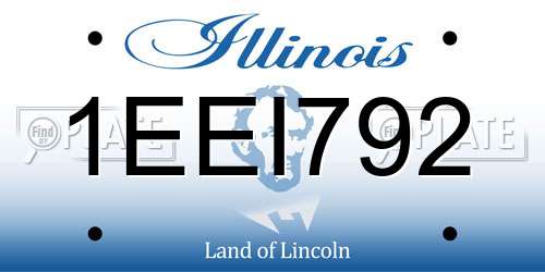 1EEI792 Illinois License Plate