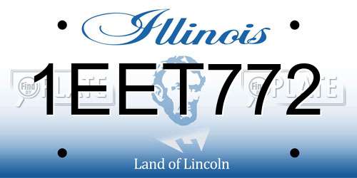 1EET772 Illinois License Plate