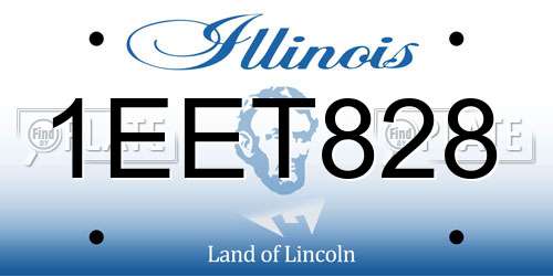 1EET828 Illinois License Plate