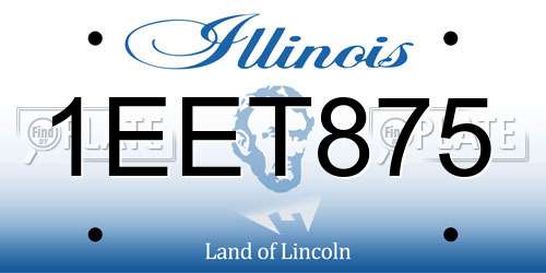 1EET875 Illinois License Plate