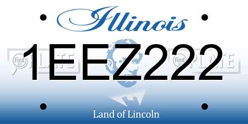 1EEZ222 Illinois License Plate