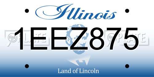 1EEZ875 Illinois License Plate