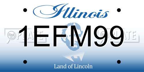 1EFM99 Illinois License Plate