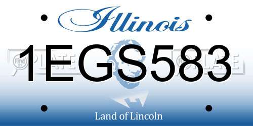 1EGS583 Illinois License Plate