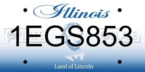 1EGS853 Illinois License Plate