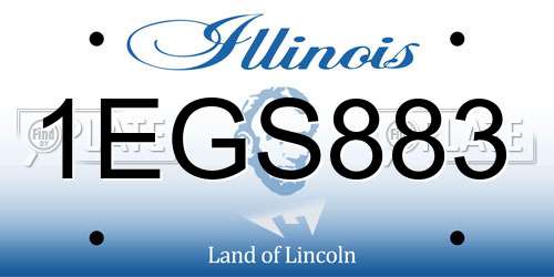1EGS883 Illinois License Plate