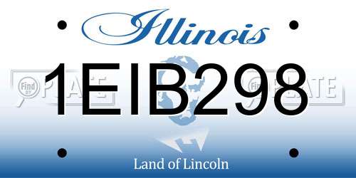 1EIB298 Illinois License Plate