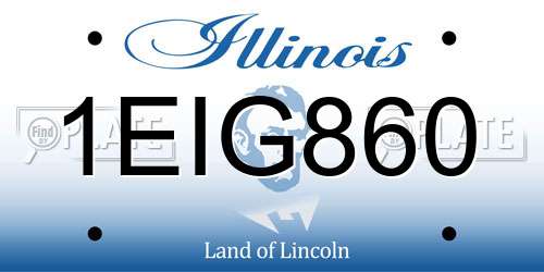 1EIG860 Illinois License Plate