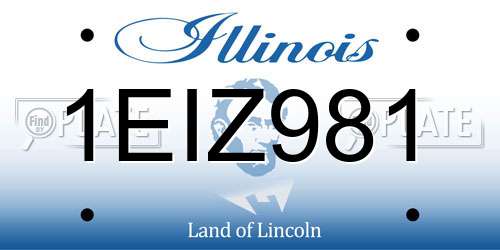 1EIZ981 Illinois License Plate