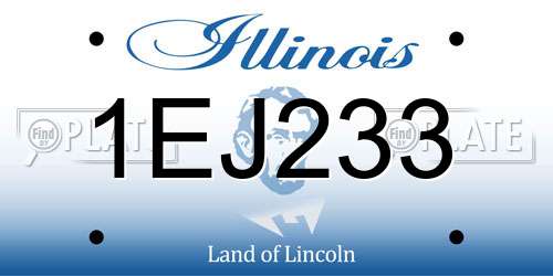 1EJ233 Illinois License Plate