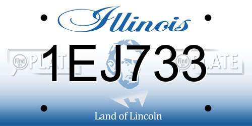 1EJ733 Illinois License Plate