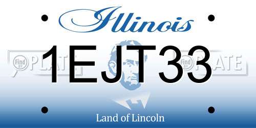 1EJT33 Illinois License Plate