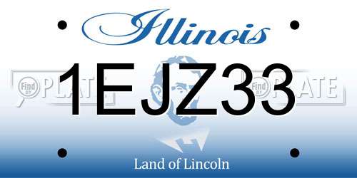 1EJZ33 Illinois License Plate