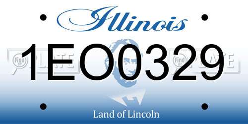 1EO0329 Illinois License Plate