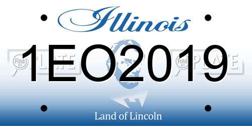 1EO2019 Illinois License Plate