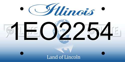 1EO2254 Illinois License Plate
