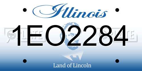 1EO2284 Illinois License Plate