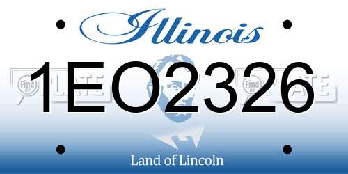 1EO2326 Illinois License Plate