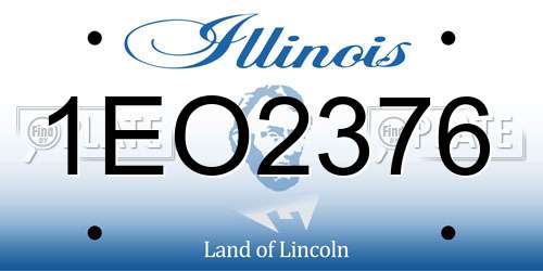 1EO2376 Illinois License Plate