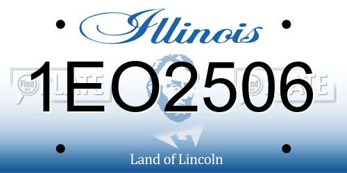 1EO2506 Illinois License Plate