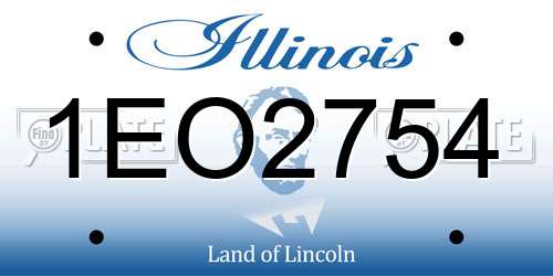 1EO2754 Illinois License Plate