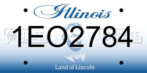 1EO2784 Illinois License Plate