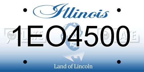1EO4500 Illinois License Plate