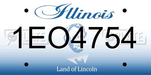 1EO4754 Illinois License Plate