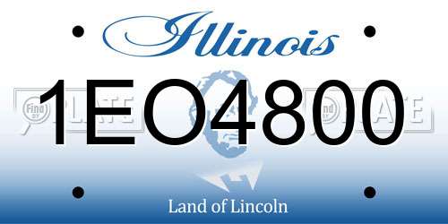 1EO4800 Illinois License Plate