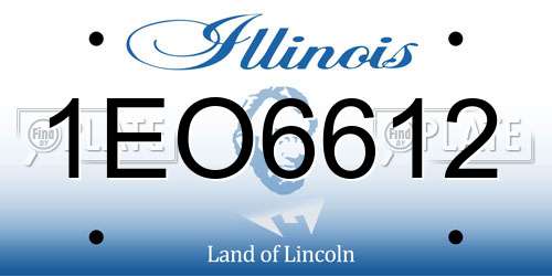 1EO6612 Illinois License Plate