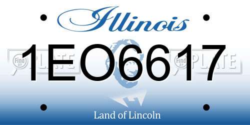 1EO6617 Illinois License Plate