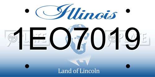 1EO7019 Illinois License Plate