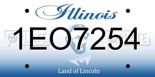 1EO7254 Illinois License Plate