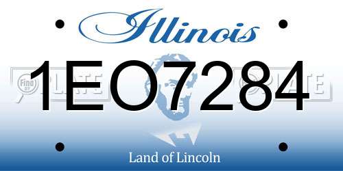1EO7284 Illinois License Plate