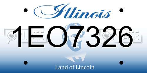 1EO7326 Illinois License Plate