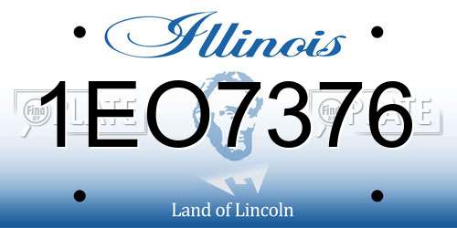 1EO7376 Illinois License Plate