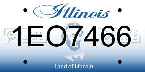 1EO7466 Illinois License Plate