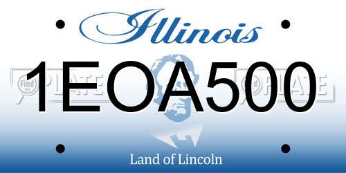 1EOA500 Illinois License Plate