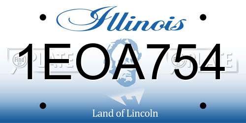 1EOA754 Illinois License Plate