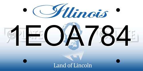 1EOA784 Illinois License Plate