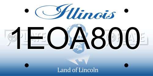 1EOA800 Illinois License Plate