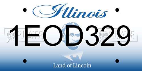 1EOD329 Illinois License Plate
