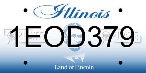 1EOD379 Illinois License Plate