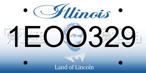 1EOO329 Illinois License Plate