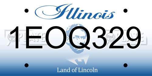 1EOQ329 Illinois License Plate