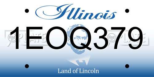 1EOQ379 Illinois License Plate