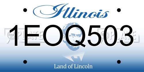 1EOQ503 Illinois License Plate