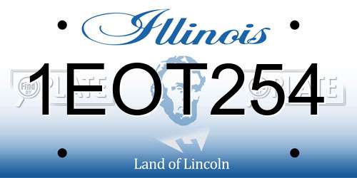 1EOT254 Illinois License Plate